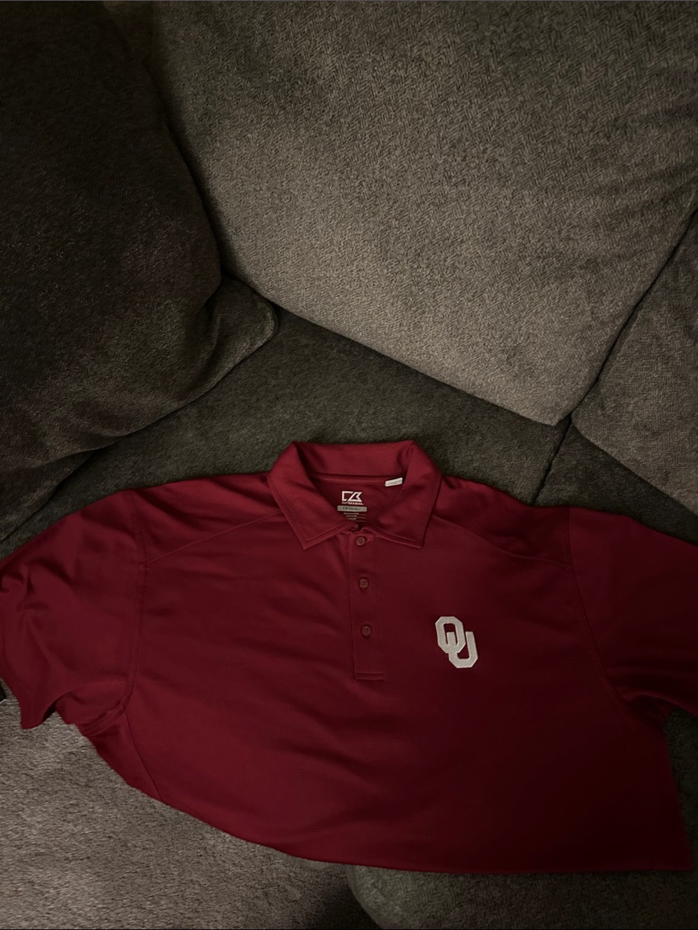 Men's Cutter/Buck OU Embroidered Maroon Polo Shirt
